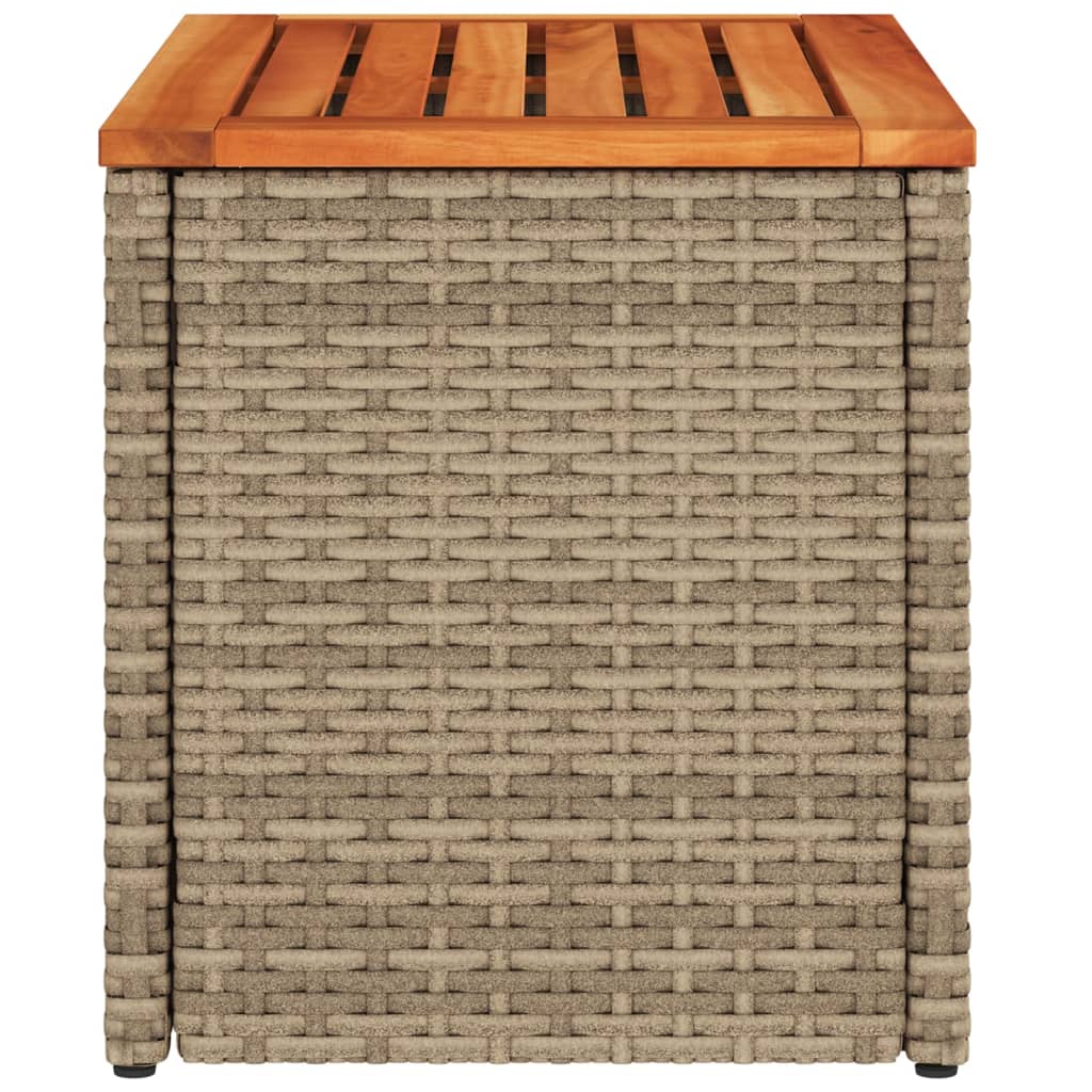 vidaXL Mese laterale de grădină 2 buc. bej 55x34x37cm lemn/poliratan vidaXL Mese laterale de grădină 2 buc. bej 55x34x37cm lemn/poliratan