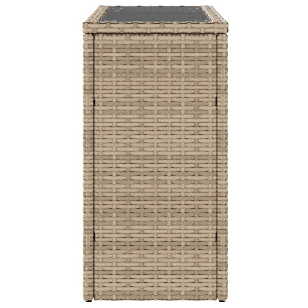 vidaXL Masă laterală grădină, blat sticlă, bej 58x27,5x55 cm poliratan vidaXL Masă laterală grădină, blat sticlă, bej 58x27,5x55 cm poliratan