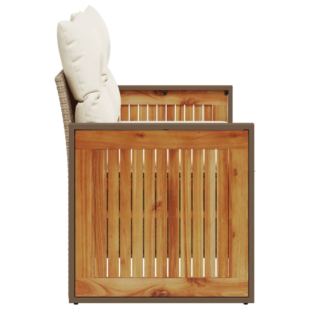 vidaXL Canapea de grădină cu perne, 2 locuri, bej, poliratan