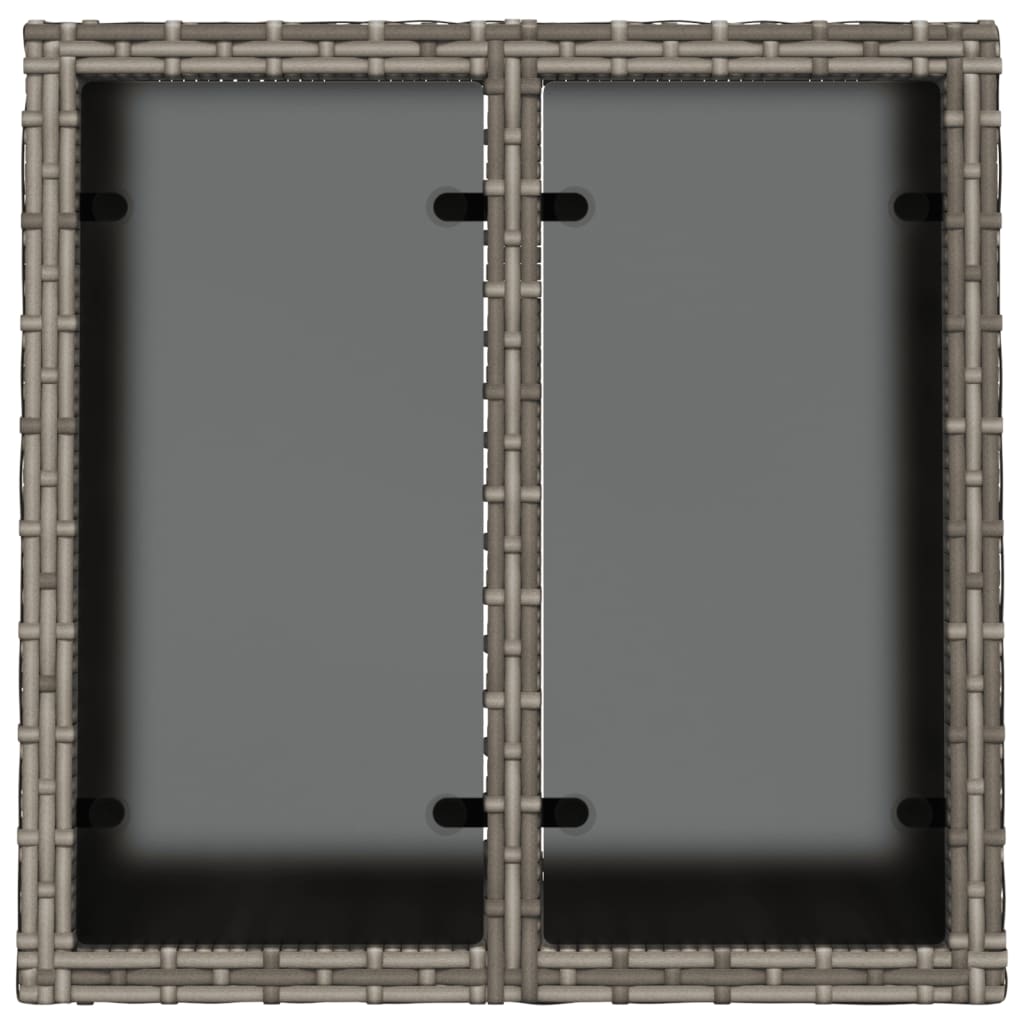 vidaXL Masă de grădină cu blat din sticlă, gri, 55x55x37 cm, poliratan vidaXL Masă de grădină cu blat din sticlă, gri, 55x55x37 cm, poliratan