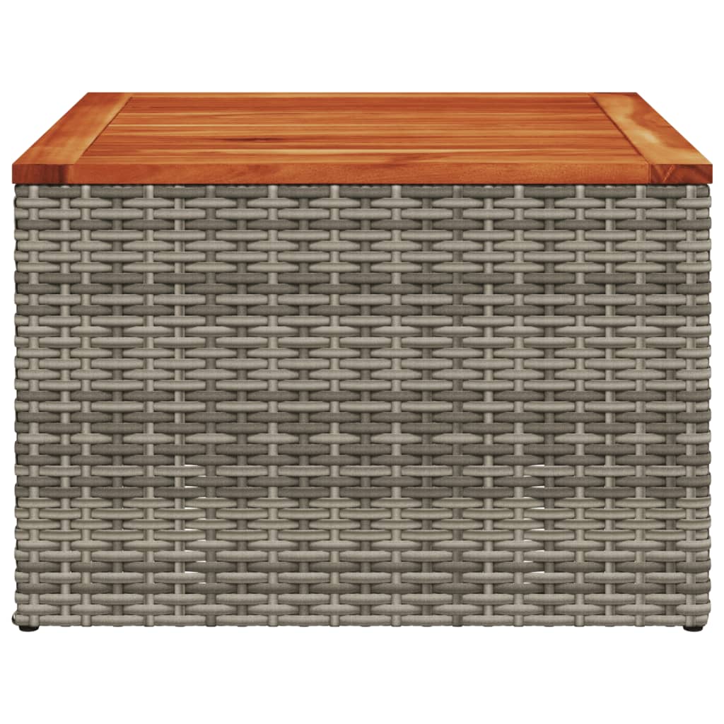 vidaXL Masă de grădină, gri, 55x55x37 cm, poliratan și lemn acacia vidaXL Masă de grădină, gri, 55x55x37 cm, poliratan și lemn acacia
