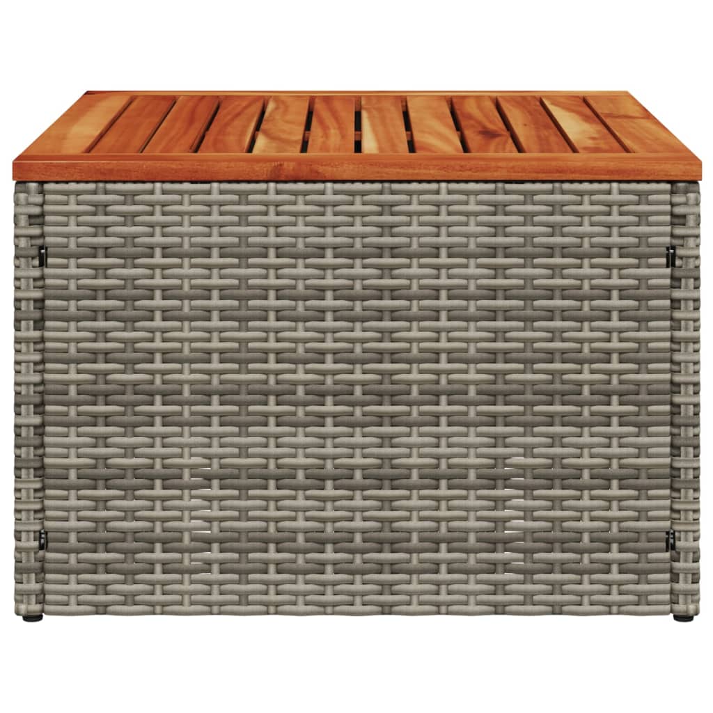 vidaXL Masă de grădină, gri, 55x55x37 cm, poliratan și lemn acacia vidaXL Masă de grădină, gri, 55x55x37 cm, poliratan și lemn acacia