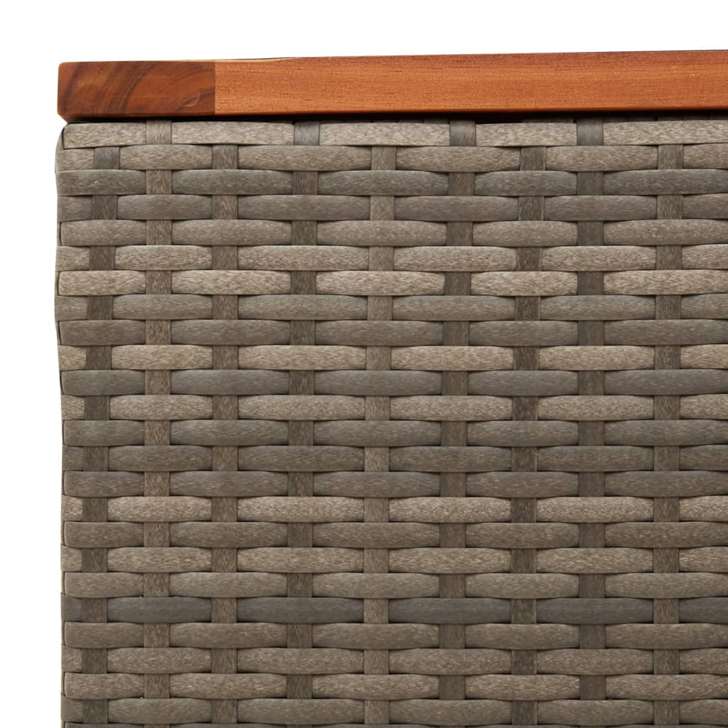 vidaXL Masă de grădină, gri, 55x55x37 cm, poliratan și lemn acacia vidaXL Masă de grădină, gri, 55x55x37 cm, poliratan și lemn acacia