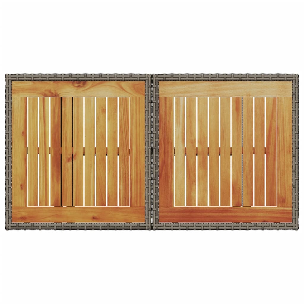 vidaXL Masă de grădină, gri, 100x55x73 cm, poliratan și lemn de acacia
