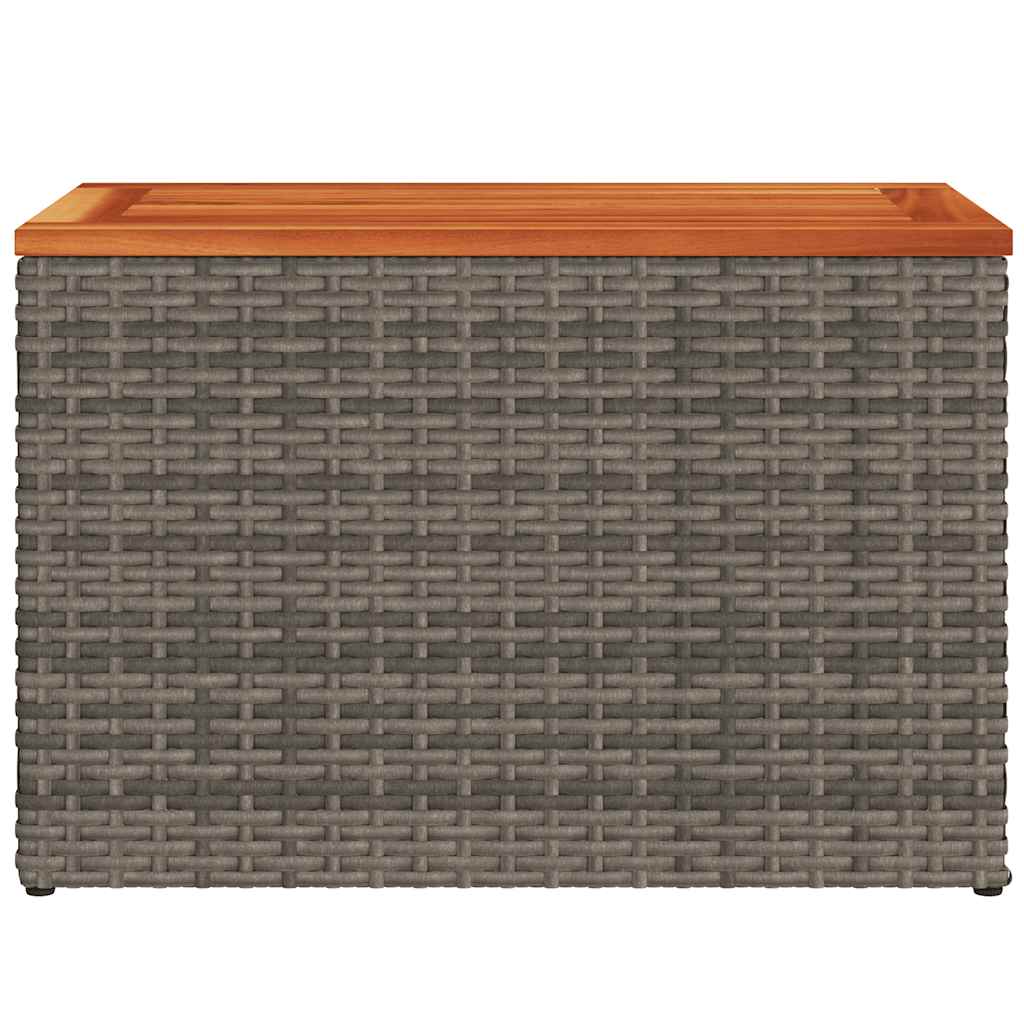 vidaXL Mese laterale de grădină 2 buc. gri 55x34x37cm lemn/poliratan vidaXL Mese laterale de grădină 2 buc. gri 55x34x37cm lemn/poliratan