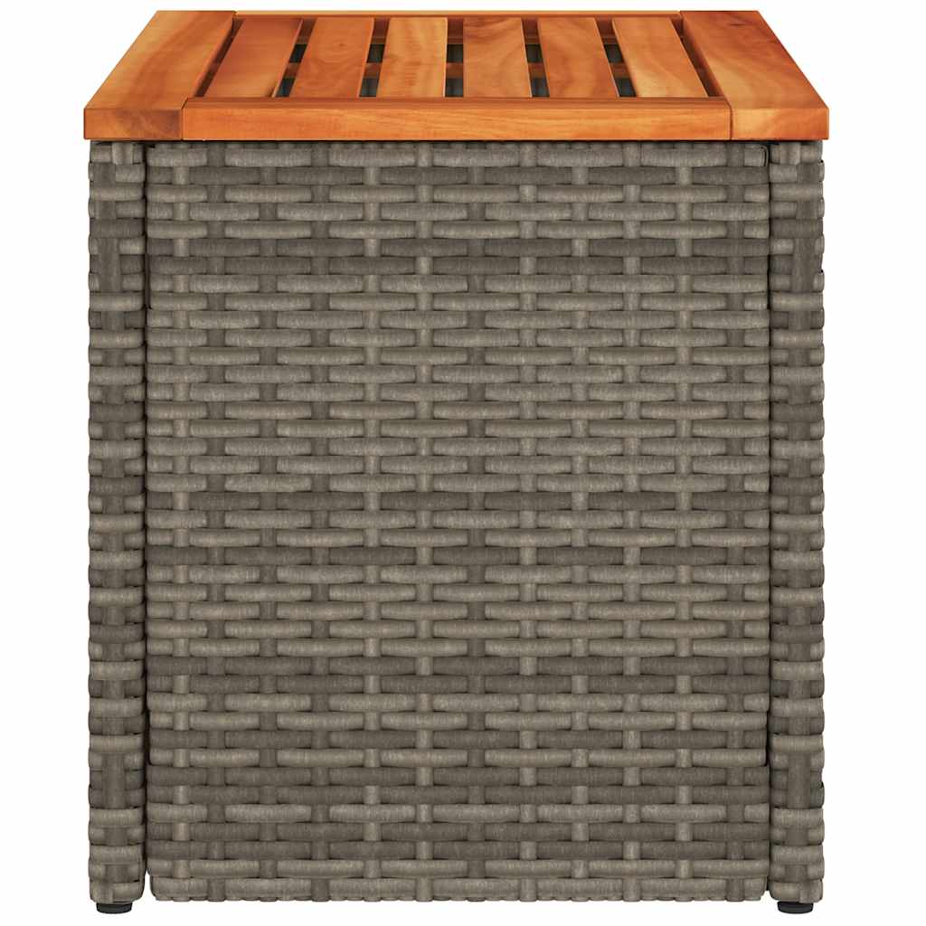 vidaXL Mese laterale de grădină 2 buc. gri 55x34x37cm lemn/poliratan vidaXL Mese laterale de grădină 2 buc. gri 55x34x37cm lemn/poliratan
