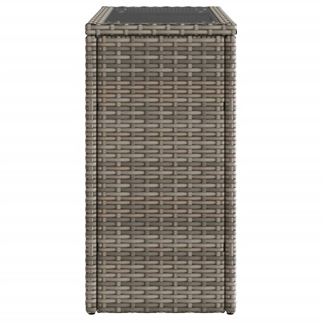 vidaXL Masă laterală grădină, blat sticlă, gri 58x27,5x55 cm poliratan vidaXL Masă laterală grădină, blat sticlă, gri 58x27,5x55 cm poliratan