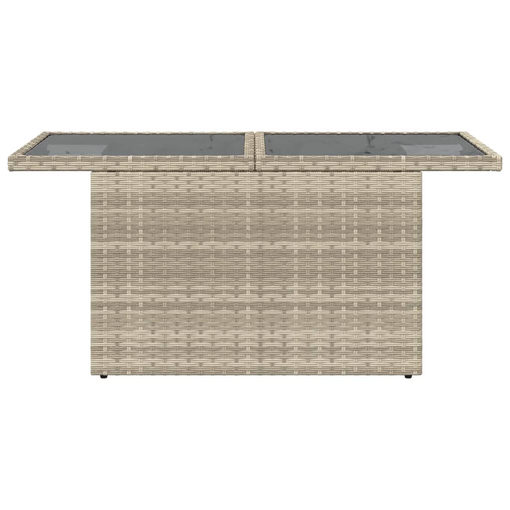vidaXL Masă de grădină cu blat din sticlă, gri deschis, 100x55x73 cm vidaXL Masă de grădină cu blat din sticlă, gri deschis, 100x55x73 cm