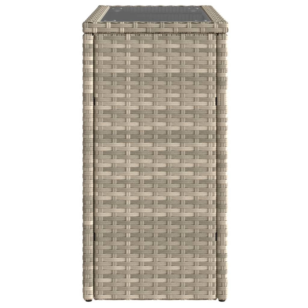 vidaXL Masă laterală grădină, blat sticlă, gri 58x27,5x55 cm poliratan vidaXL Masă laterală grădină, blat sticlă, gri 58x27,5x55 cm poliratan