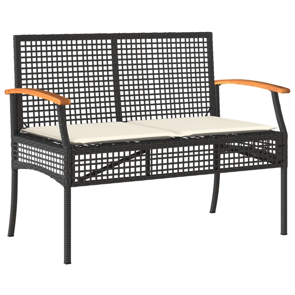 vidaXL Set mobilier relaxare grădină 4 piese cu perne poliratan negru