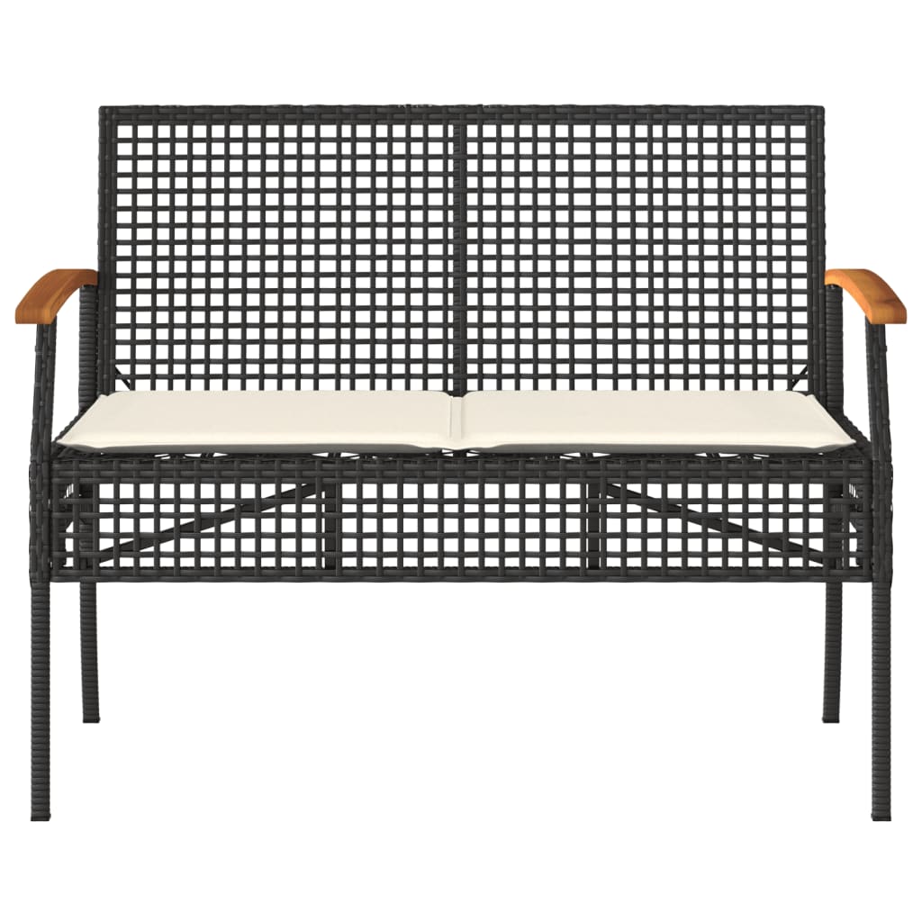 vidaXL Set mobilier relaxare grădină 4 piese cu perne poliratan negru