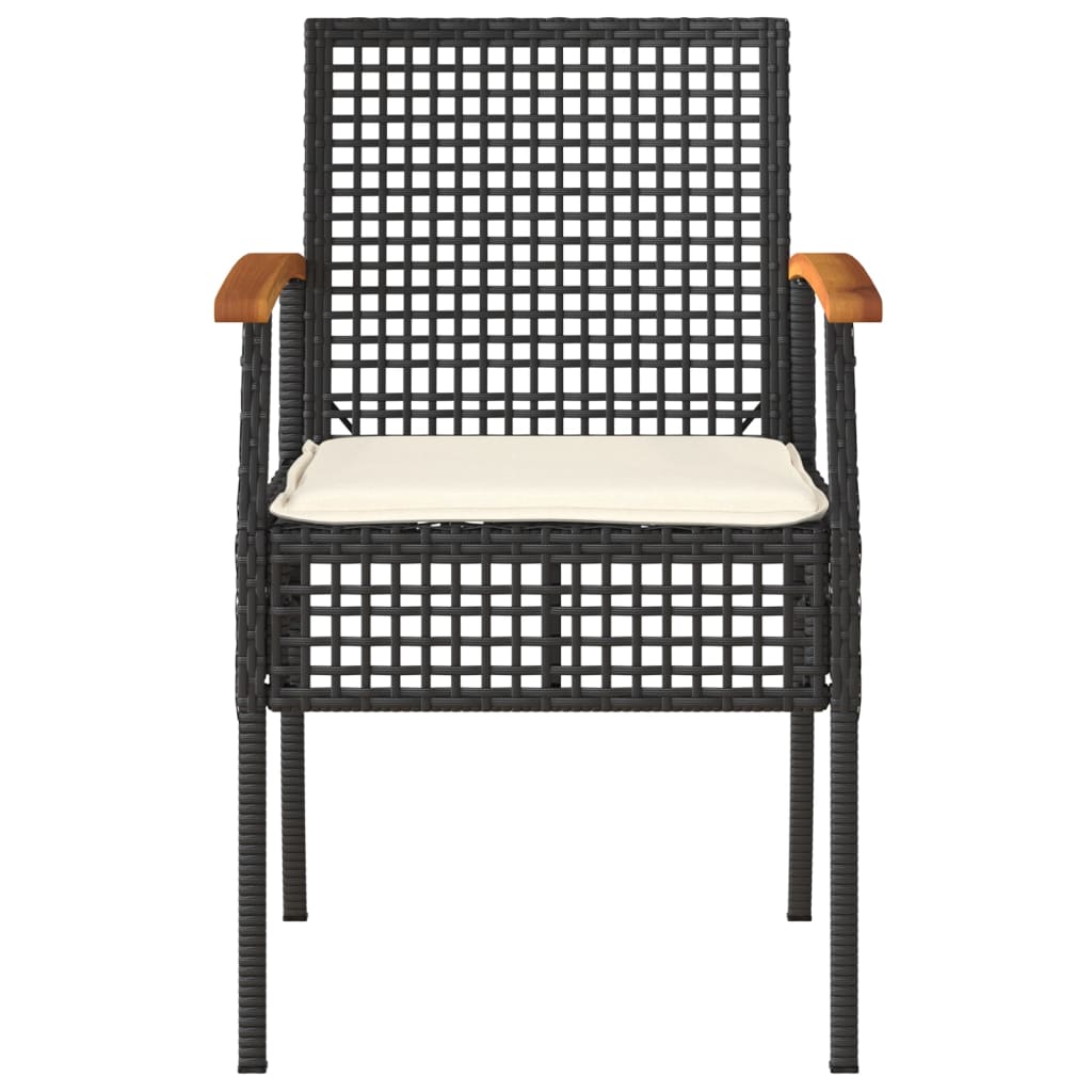 vidaXL Set mobilier relaxare grădină 4 piese cu perne poliratan negru