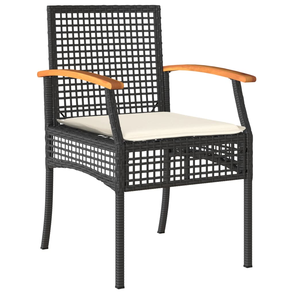 vidaXL Set mobilier relaxare grădină 4 piese cu perne poliratan negru