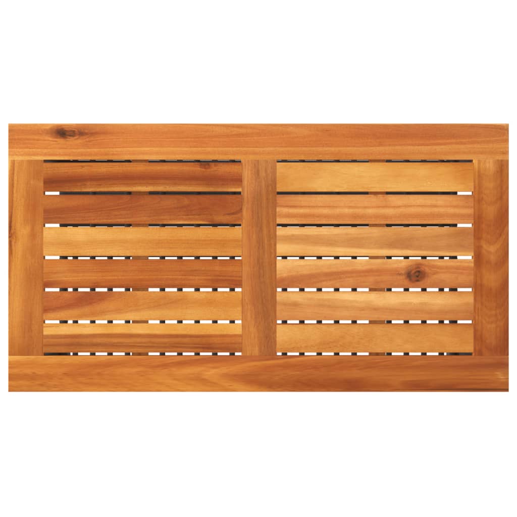 vidaXL Masă de grădină, negru, 70x38x42 cm, poliratan și lemn acacia vidaXL Masă de grădină, negru, 70x38x42 cm, poliratan și lemn acacia