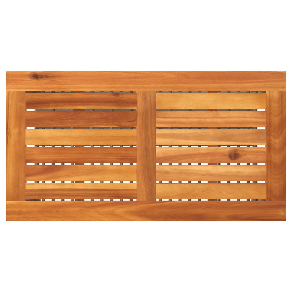 vidaXL Masă de grădină, gri, 70x38x42 cm, poliratan și lemn acacia vidaXL Masă de grădină, gri, 70x38x42 cm, poliratan și lemn acacia