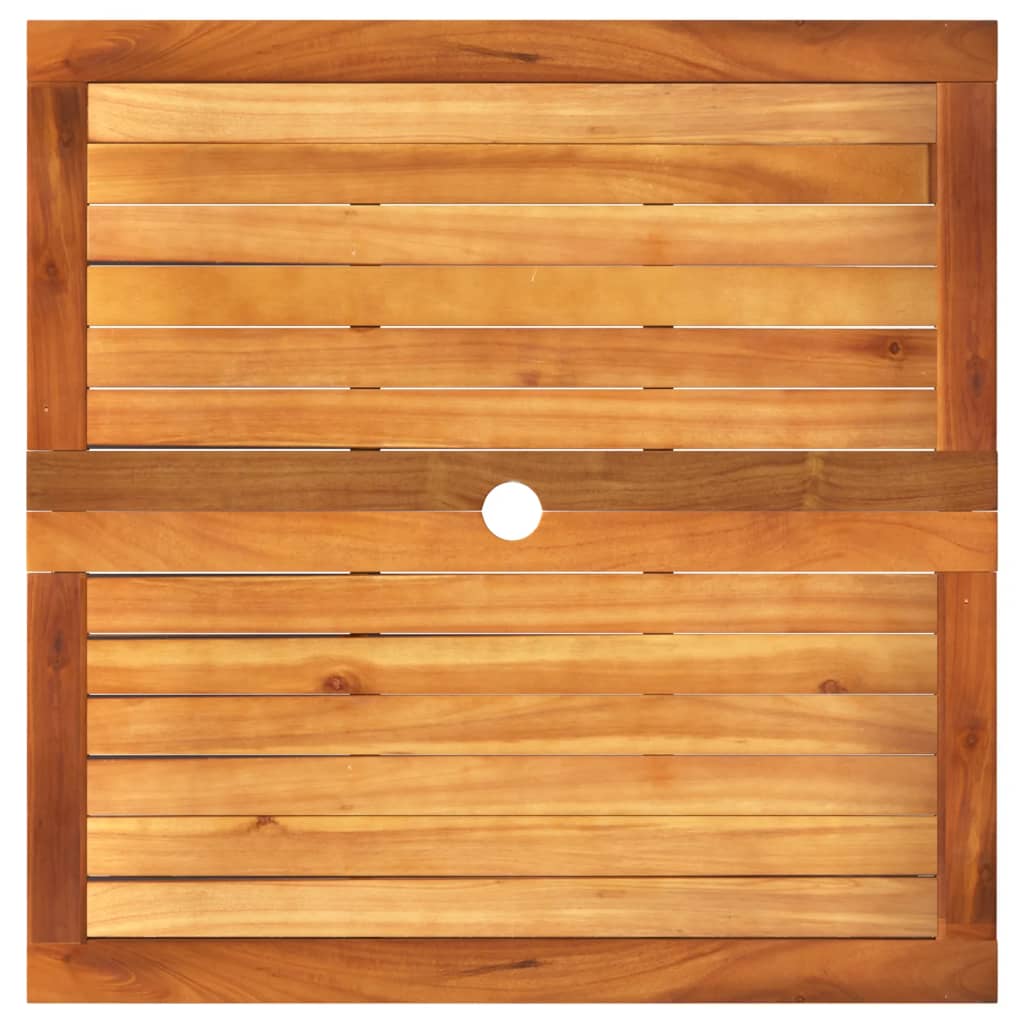 vidaXL Masă de grădină, gri, 80x80x74 cm, poliratan și lemn acacia