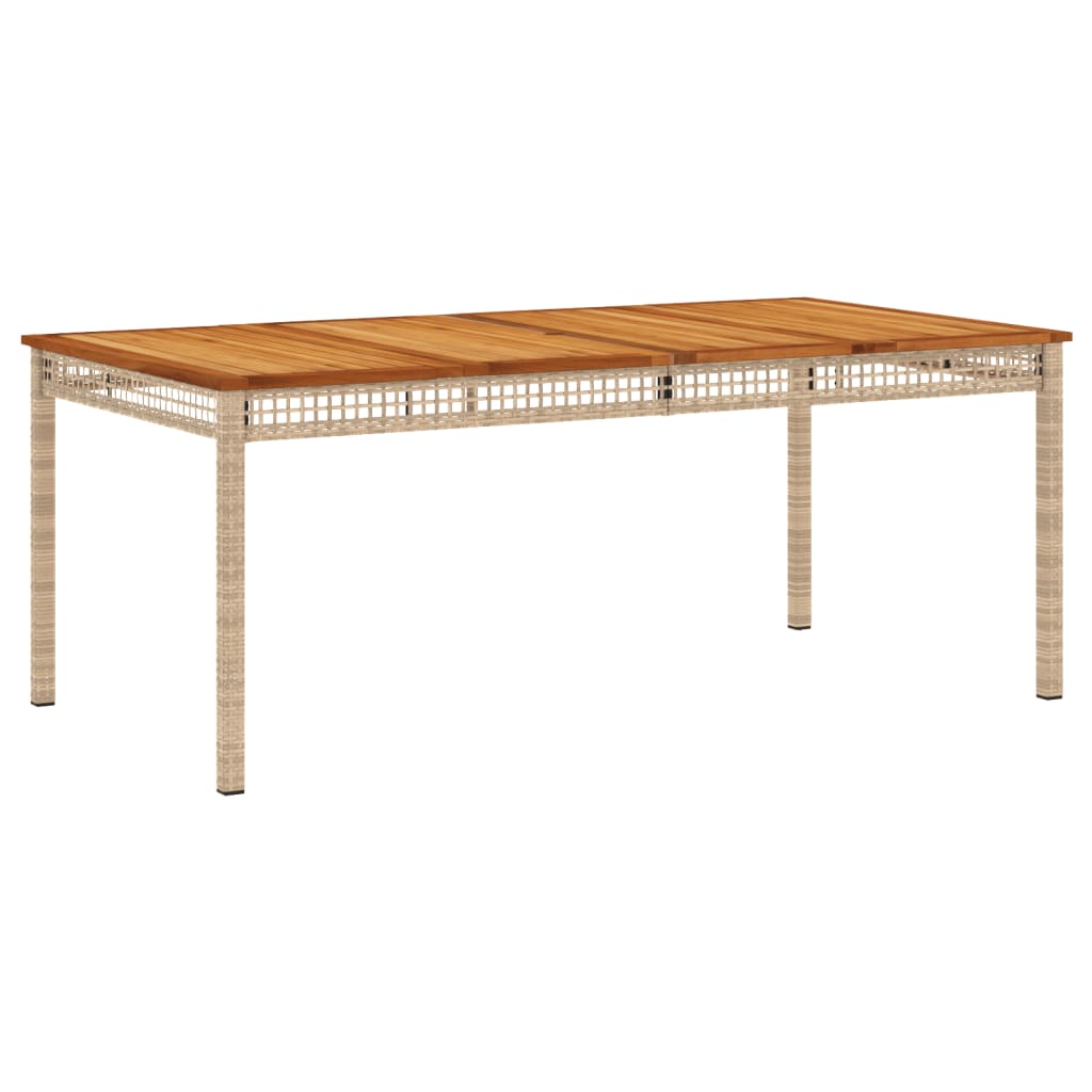vidaXL Masă de grădină, bej, 180x90x75 cm, poliratan și lemn acacia