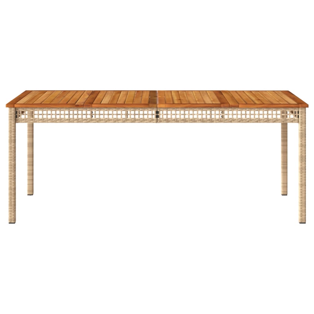 vidaXL Masă de grădină, bej, 180x90x75 cm, poliratan și lemn acacia