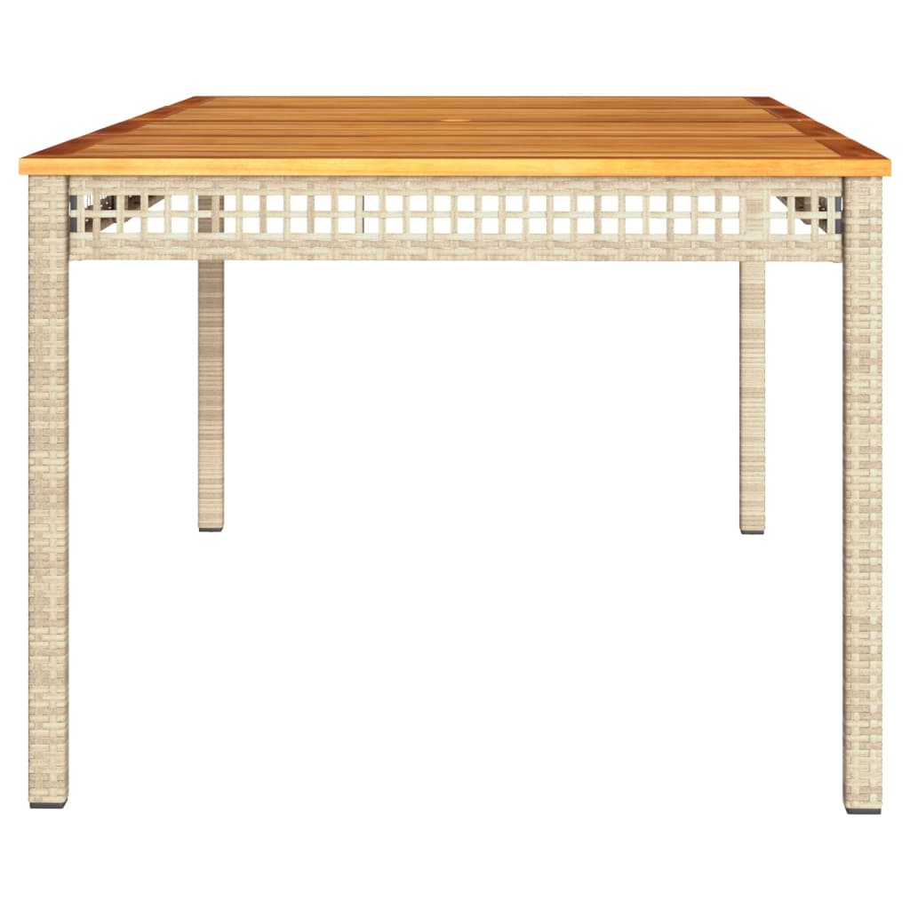 vidaXL Masă de grădină, bej, 180x90x75 cm, poliratan și lemn acacia