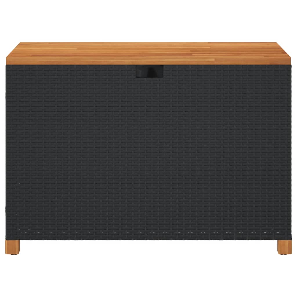 vidaXL Ladă depozitare grădină negru 110x55x63cm lemn acacia poliratan vidaXL Ladă depozitare grădină negru 110x55x63cm lemn acacia poliratan