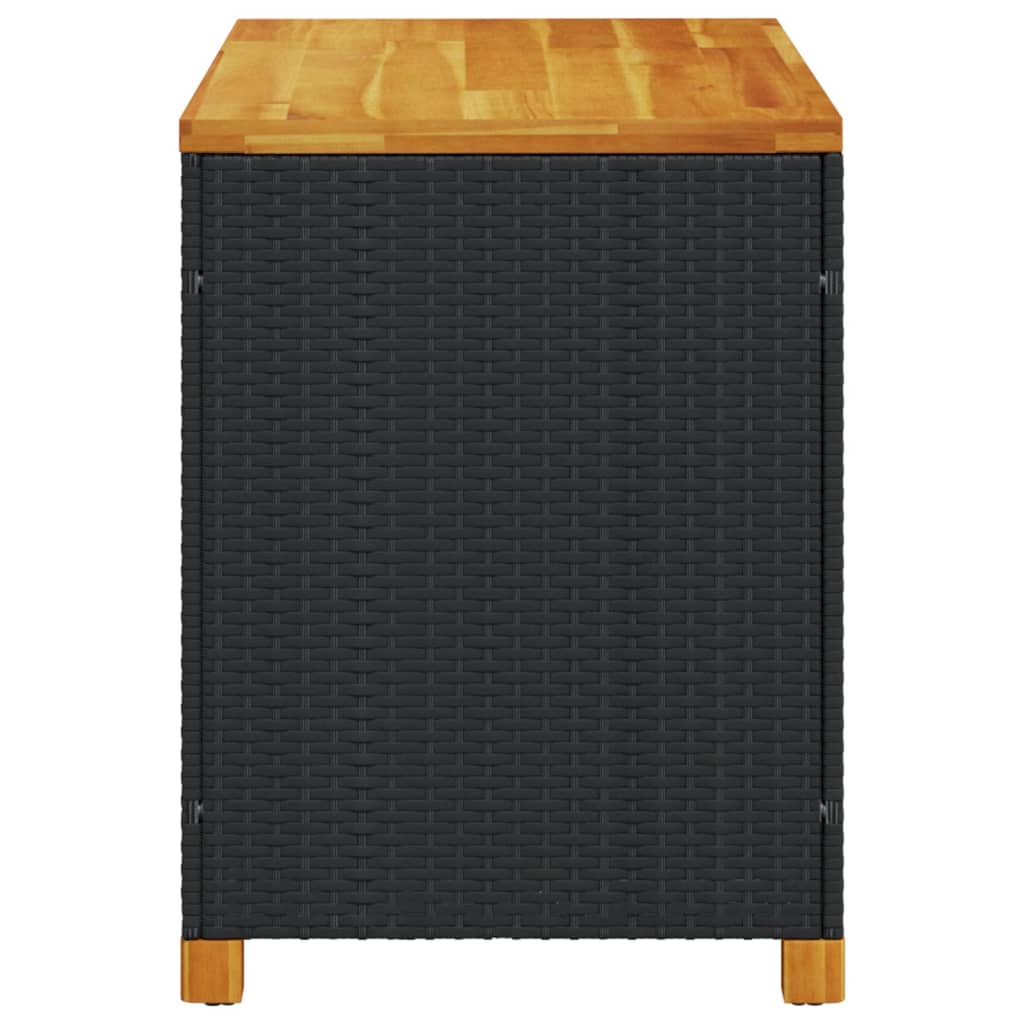 vidaXL Ladă depozitare grădină negru 110x55x63cm lemn acacia poliratan vidaXL Ladă depozitare grădină negru 110x55x63cm lemn acacia poliratan