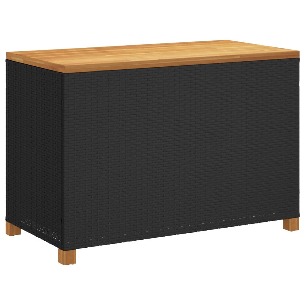 vidaXL Ladă depozitare grădină negru 110x55x63cm lemn acacia poliratan vidaXL Ladă depozitare grădină negru 110x55x63cm lemn acacia poliratan