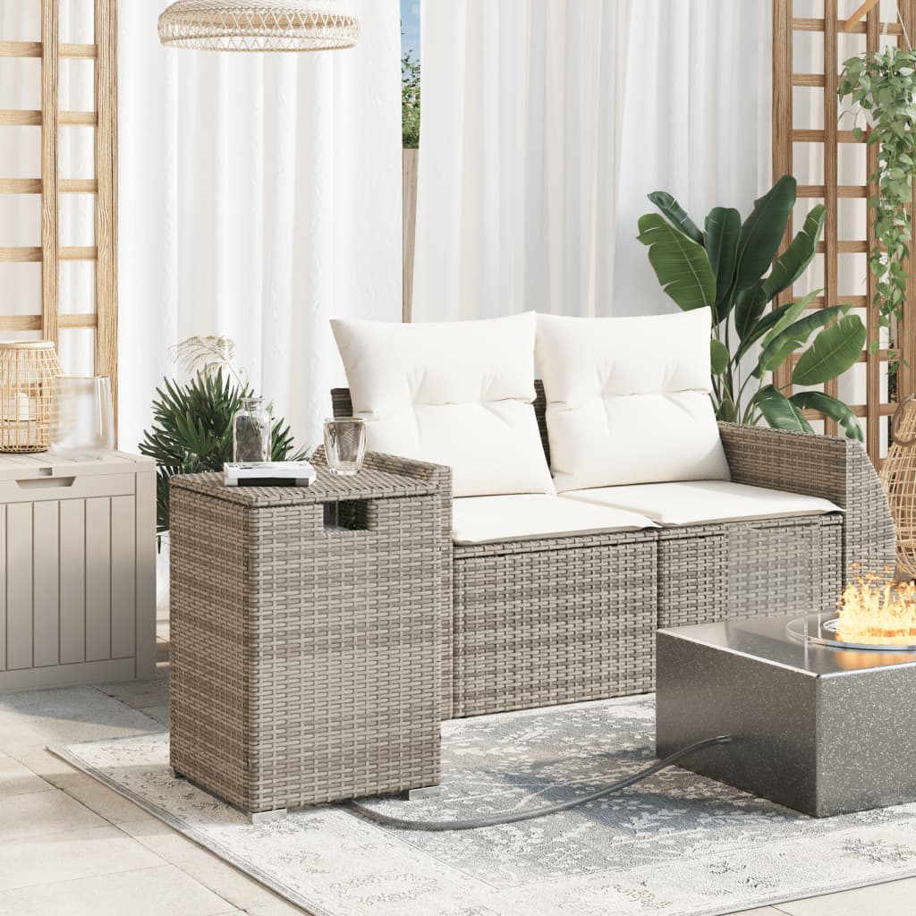 vidaXL Masă mască acoperire rezervor propan gri 40x40x60 cm poliratan vidaXL Masă mască acoperire rezervor propan gri 40x40x60 cm poliratan