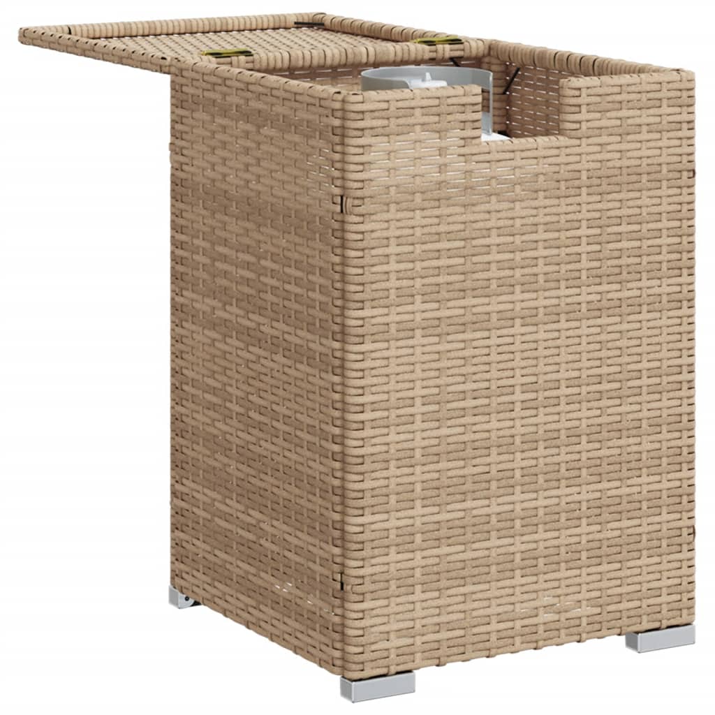 vidaXL Masă mască acoperire rezervor propan bej 40x40x60 cm poliratan vidaXL Masă mască acoperire rezervor propan bej 40x40x60 cm poliratan