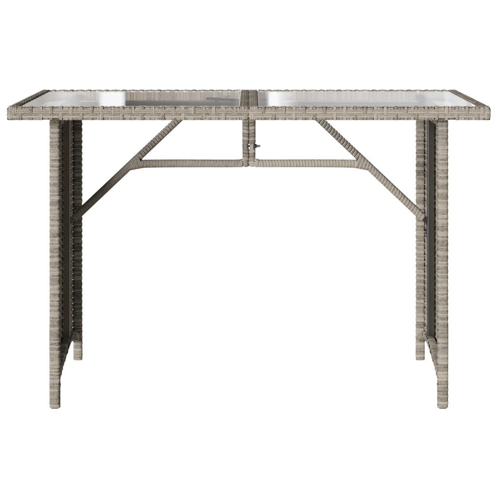 vidaXL Masă de grădină cu blat din sticlă, gri deschis, 110x68x70 cm vidaXL Masă de grădină cu blat din sticlă, gri deschis, 110x68x70 cm