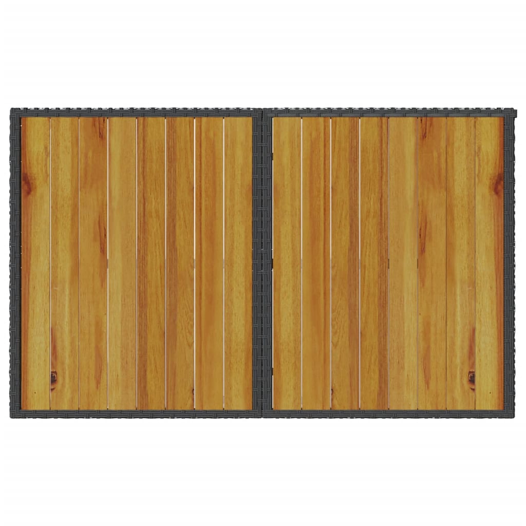 vidaXL Masă de grădină cu blat din lemn, negru 110x68x70 cm poliratan vidaXL Masă de grădină cu blat din lemn, negru 110x68x70 cm poliratan