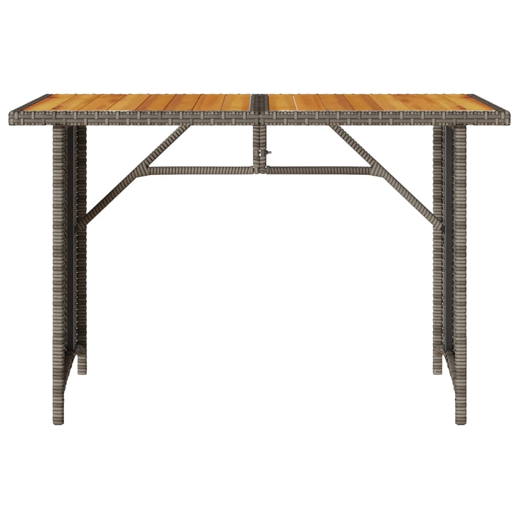 vidaXL Masă de grădină cu blat din lemn, gri, 110x68x70 cm, poliratan vidaXL Masă de grădină cu blat din lemn, gri, 110x68x70 cm, poliratan