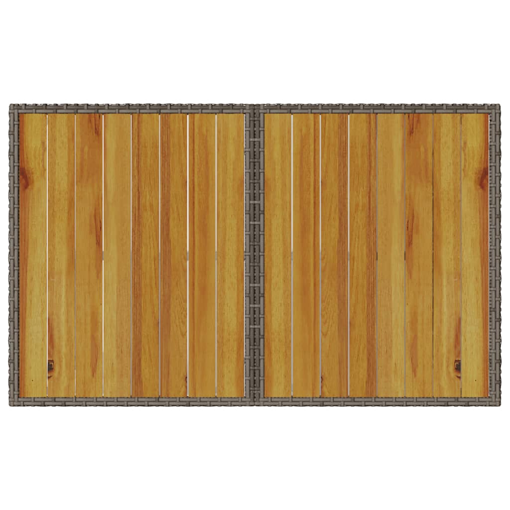 vidaXL Masă de grădină cu blat din lemn, gri, 110x68x70 cm, poliratan vidaXL Masă de grădină cu blat din lemn, gri, 110x68x70 cm, poliratan