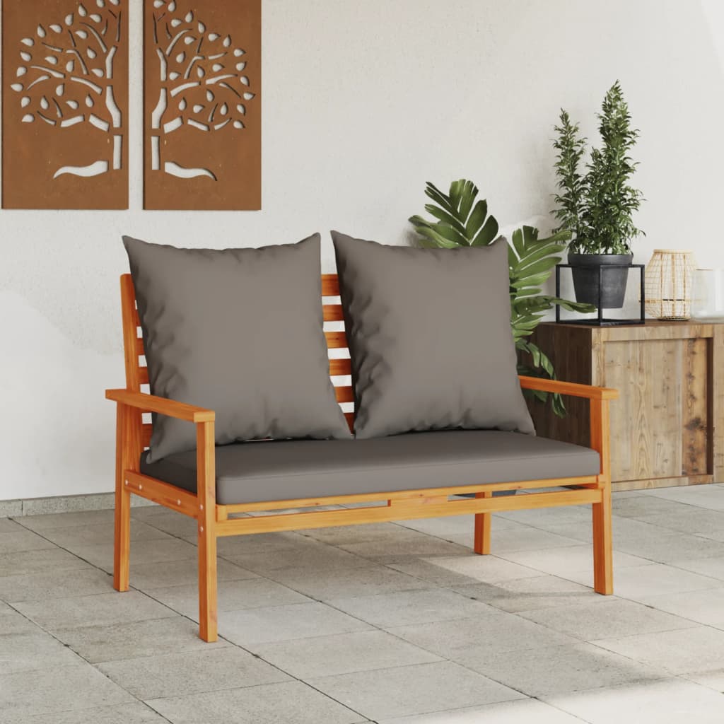 vidaXL Banchetă de grădină cu pernă, 120 cm, lemn masiv de acacia vidaXL Banchetă de grădină cu pernă, 120 cm, lemn masiv de acacia