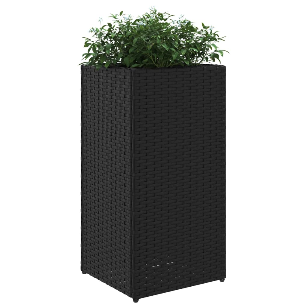 vidaXL Jardinieră de grădină, negru, 30x30x60 cm, poliratan vidaXL Jardinieră de grădină, negru, 30x30x60 cm, poliratan