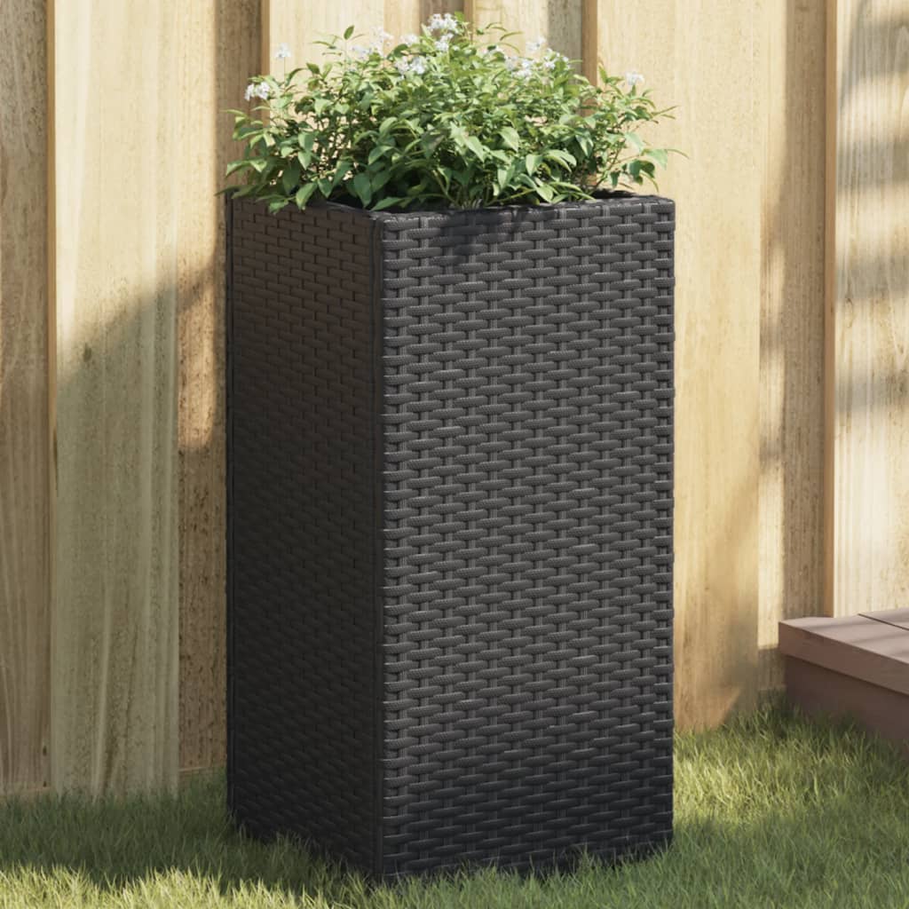 vidaXL Jardinieră de grădină, negru, 30x30x60 cm, poliratan vidaXL Jardinieră de grădină, negru, 30x30x60 cm, poliratan