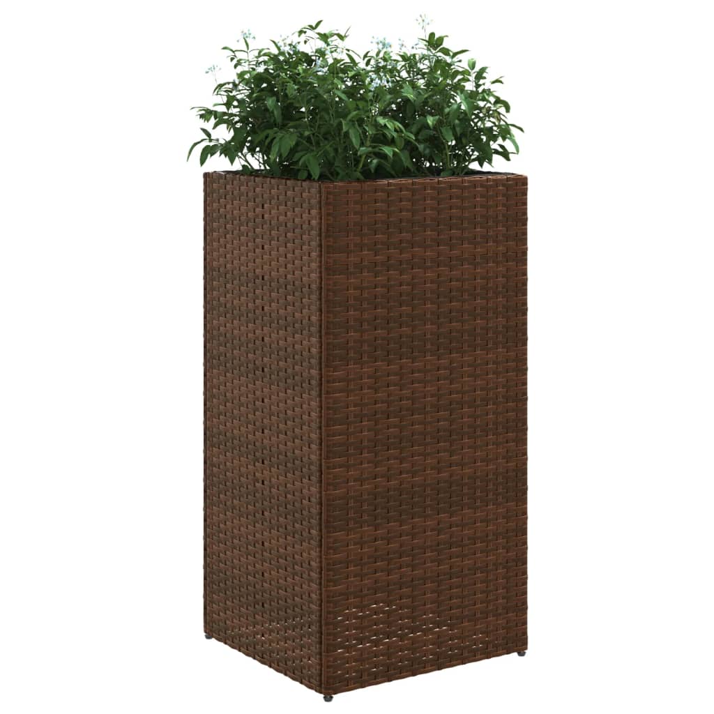 vidaXL Jardinieră de grădină, maro, 40x40x80 cm, poliratan vidaXL Jardinieră de grădină, maro, 40x40x80 cm, poliratan