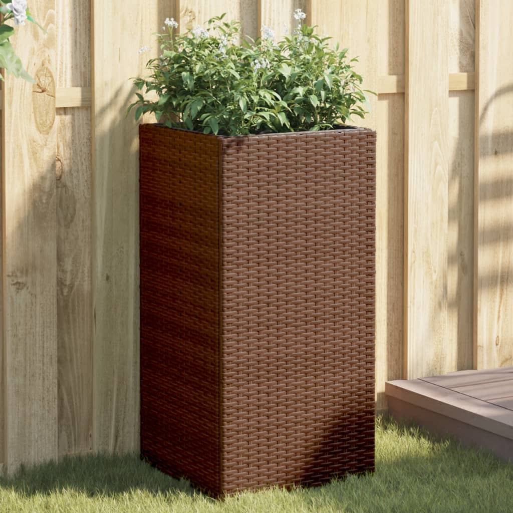 vidaXL Jardinieră de grădină, maro, 40x40x80 cm, poliratan vidaXL Jardinieră de grădină, maro, 40x40x80 cm, poliratan