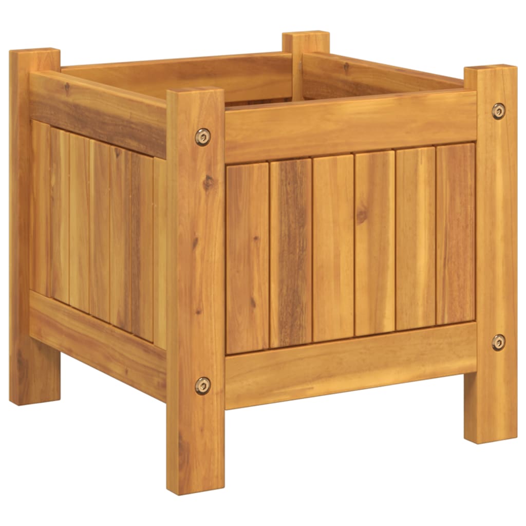 vidaXL Jardinieră de grădină cu căptușeală, 31x31x30 cm, lemn acacia