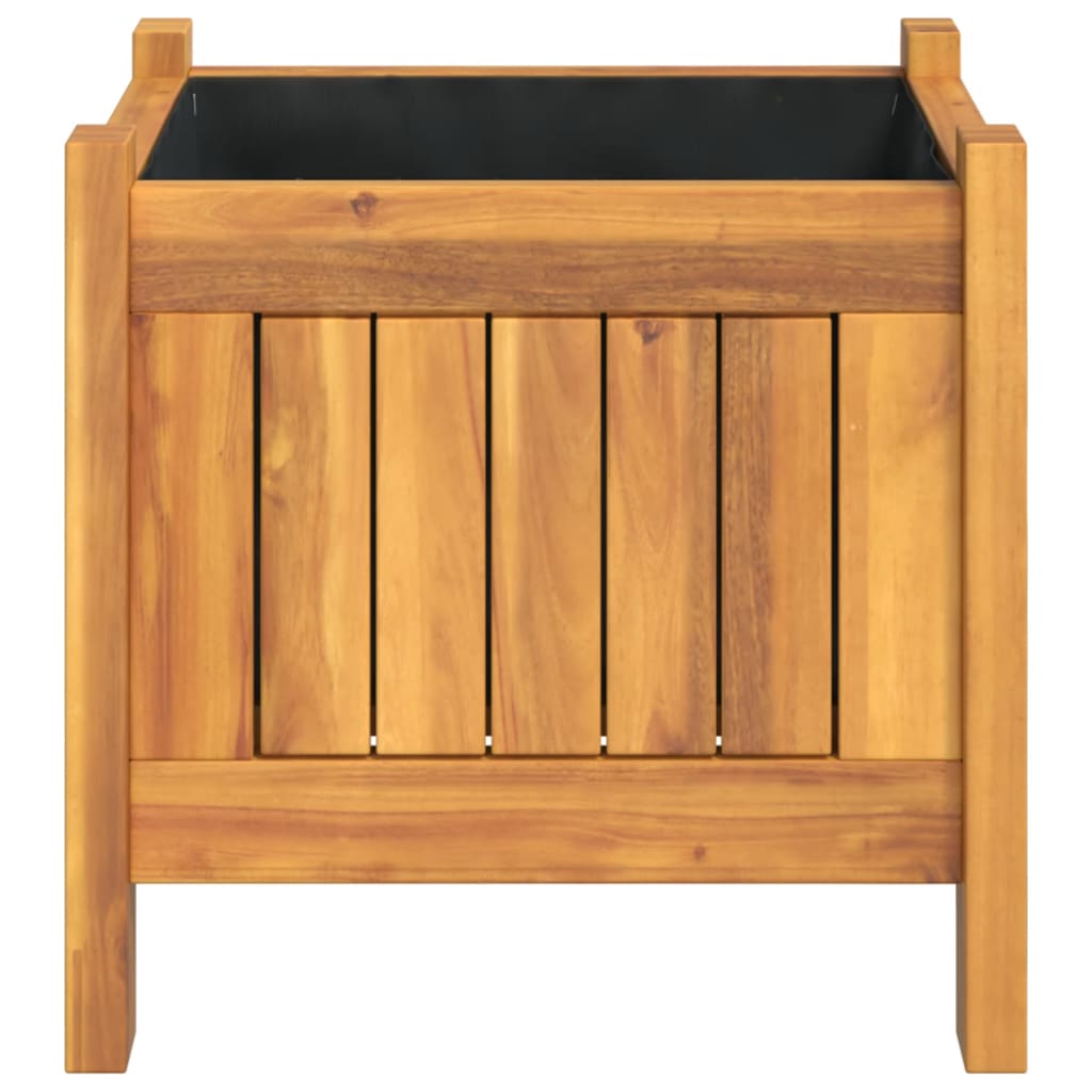 vidaXL Jardinieră de grădină cu căptușeală, 31x31x30 cm, lemn acacia