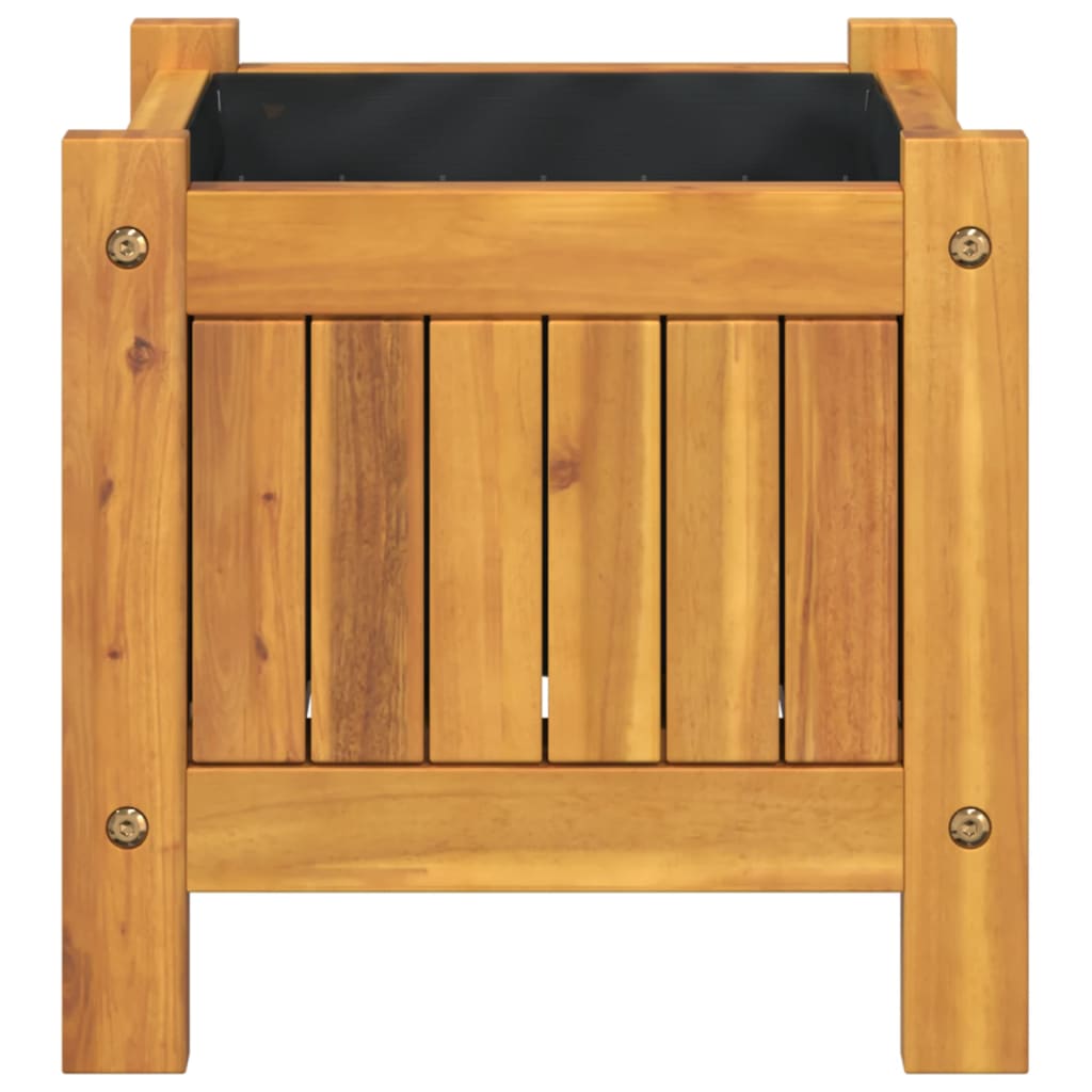 vidaXL Jardinieră de grădină cu căptușeală, 31x31x30 cm, lemn acacia