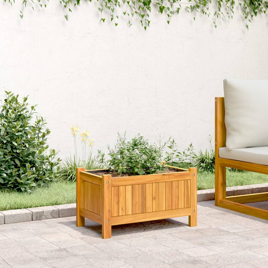 vidaXL Jardinieră de grădină cu căptușeală, 54x31x30 cm, lemn acacia