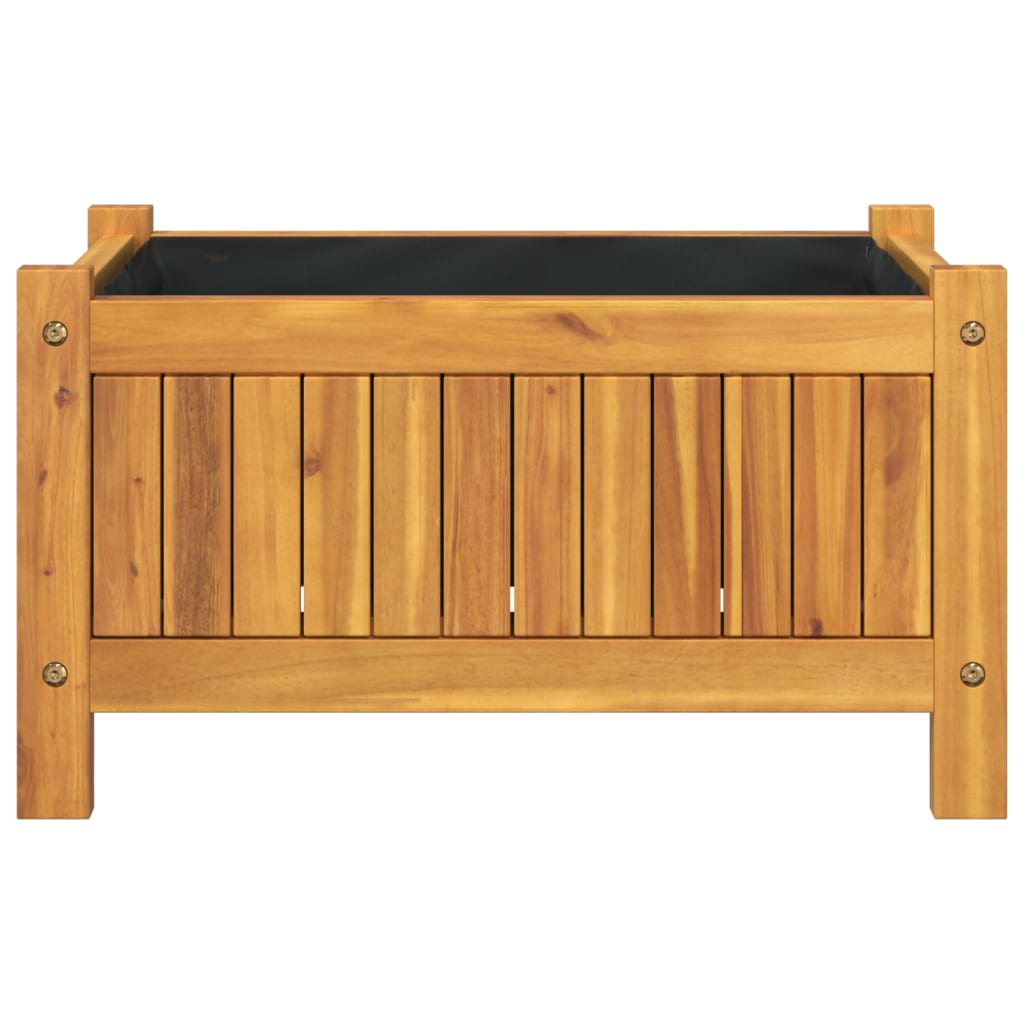vidaXL Jardinieră de grădină cu căptușeală, 54x31x30 cm, lemn acacia