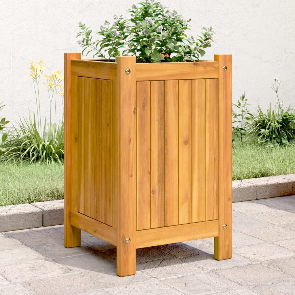 vidaXL Jardinieră de grădină cu căptușeală, 31x31x50 cm, lemn acacia vidaXL Jardinieră de grădină cu căptușeală, 31x31x50 cm, lemn acacia