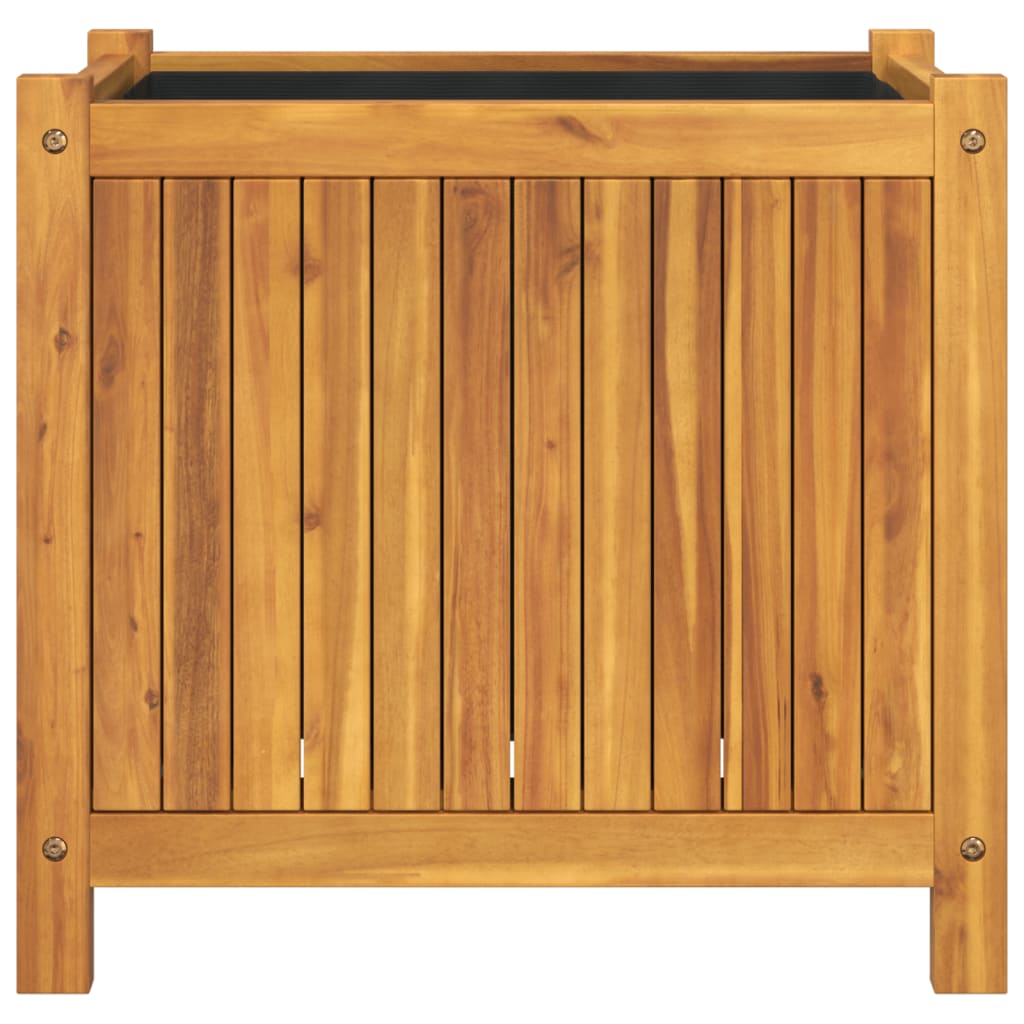 vidaXL Jardinieră de grădină cu căptușeală, 54x31x50 cm, lemn acacia