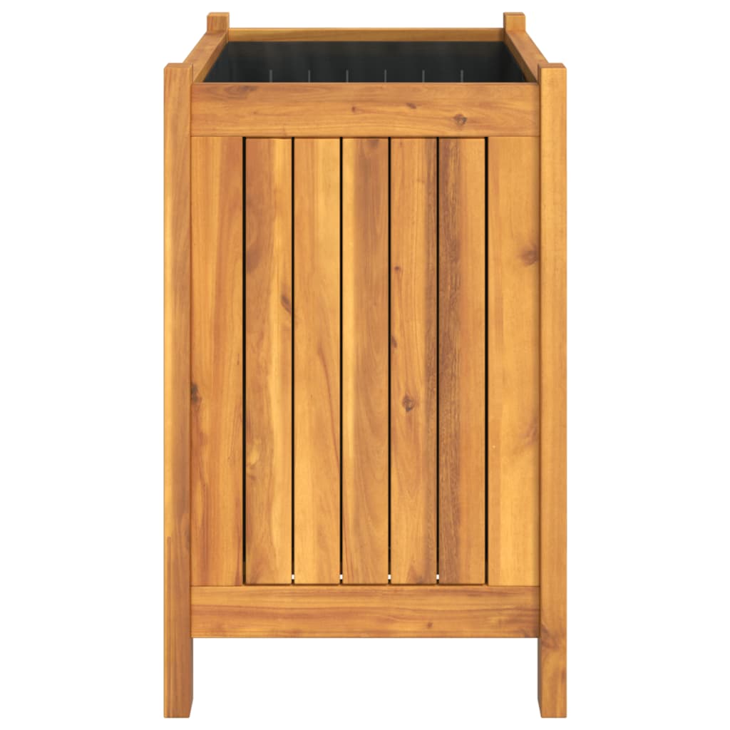 vidaXL Jardinieră de grădină cu căptușeală, 54x31x50 cm, lemn acacia
