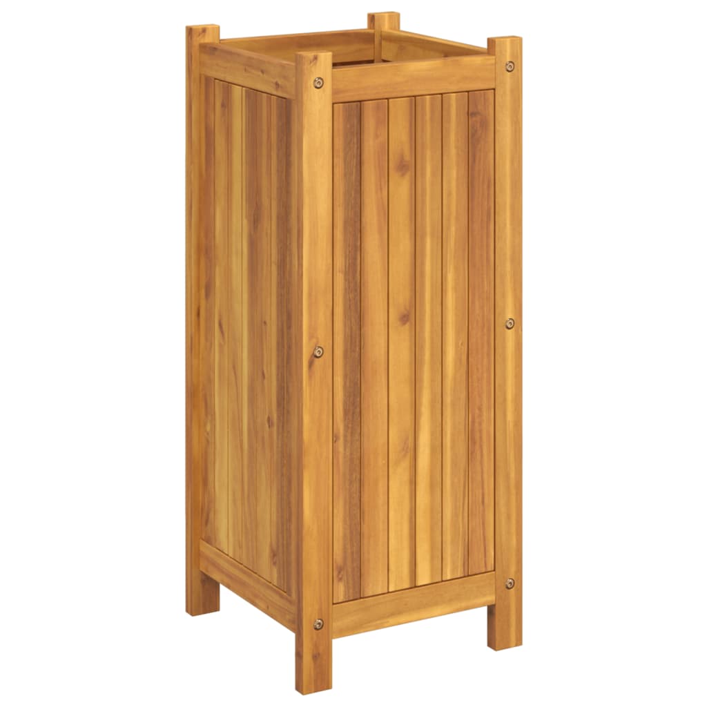 vidaXL Jardinieră de grădină cu căptușeală, 31x31x75 cm, lemn acacia