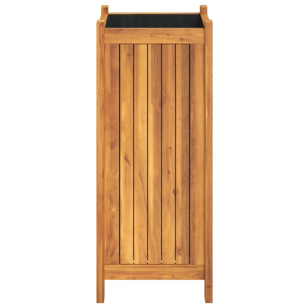 vidaXL Jardinieră de grădină cu căptușeală, 31x31x75 cm, lemn acacia