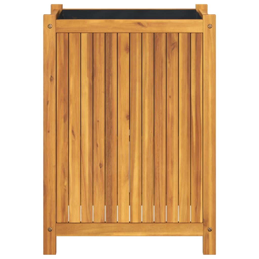 vidaXL Jardinieră de grădină cu căptușeală, 54x31x75 cm, lemn acacia