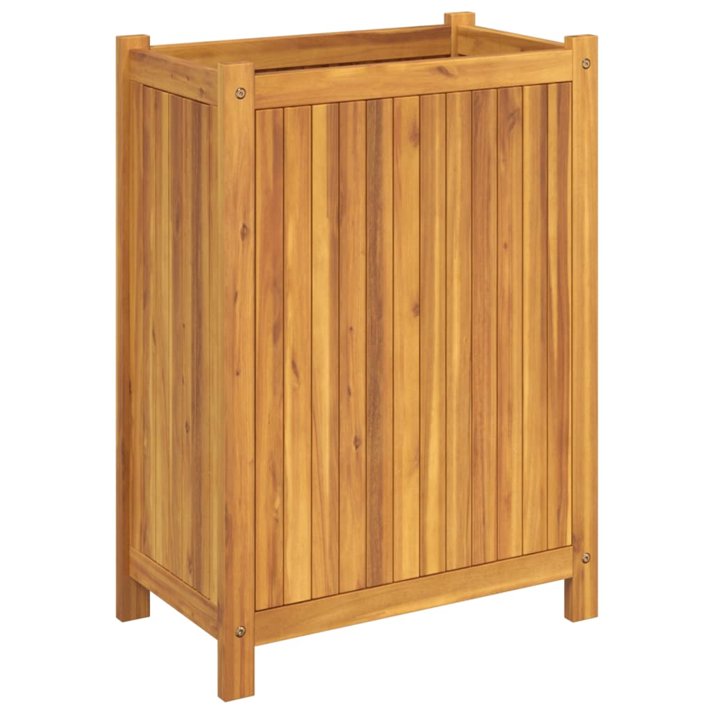 vidaXL Jardinieră de grădină cu căptușeală, 54x31x75 cm, lemn acacia