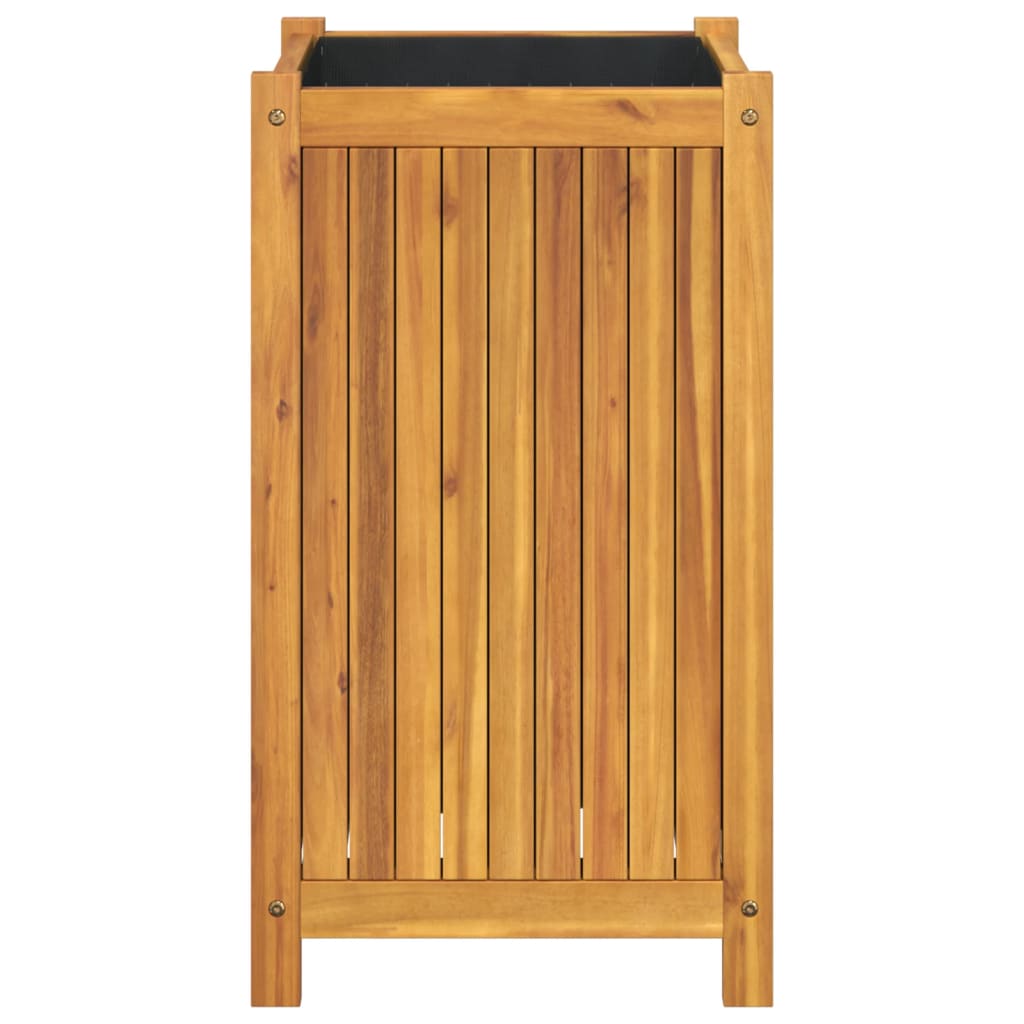 vidaXL Jardinieră de grădină cu căptușeală, 42x42x75 cm, lemn acacia